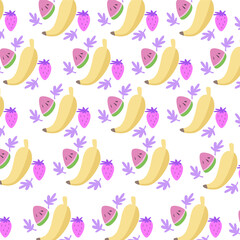 Vector illustration of elegant pattern with cute leaves and animals