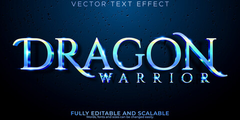 Fototapeta Dragon text effect, editable legend and warrior text style obraz