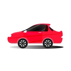 Sport car automotive red color cartoon vector illustration 