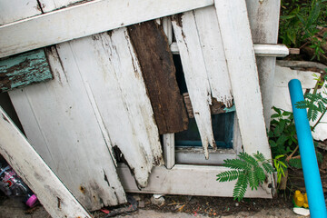 Decayed wood window