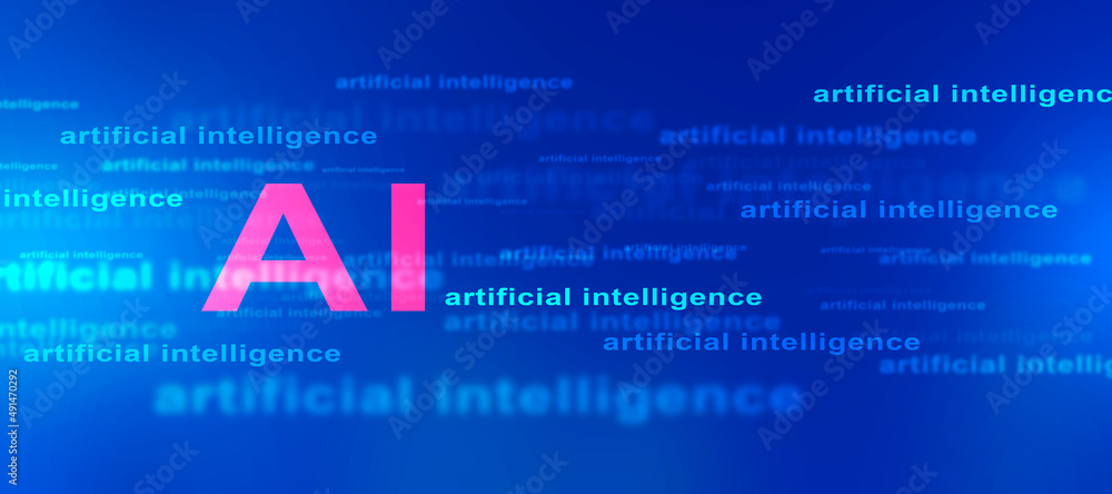 Poster 2d rendering artificial intelligence (ai) concept