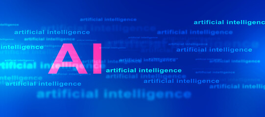 Obraz premium 2d rendering Artificial Intelligence (AI) concept 