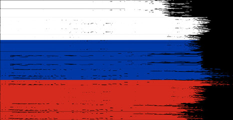 Russia flag with brush paint textured isolated  on png or transparent background,Symbol of  Russia,template for banner,promote, design, and business matching country poster, vector illustration