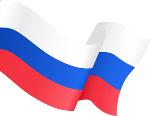 Russia flag wave  isolated  on png or transparent background,Symbol Russia,template for banner,card,advertising ,promote,and business matching country poster, vector illustration