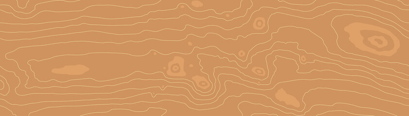 Brown wooden surface with fibre and grain. Natural lines wood texture, seamless tree striped background. Vector illustration