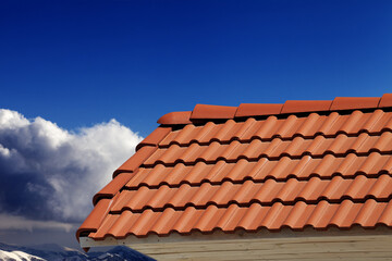 Roof tiles and blue sky in nice day