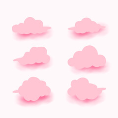 Cute cloude set vector cartoon illustration
