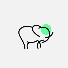 Elephant outline logo design template