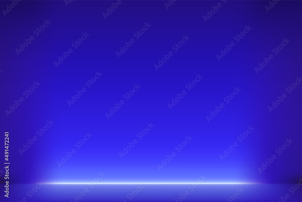 Poster violet empty scene with neon light. realistic vector illustration
