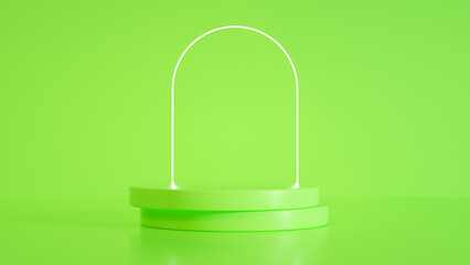 Green podium display background 
