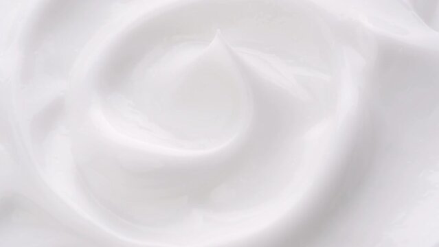 Cosmetics cream with rotate. Close-up shot.