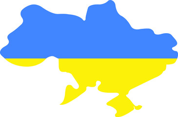 An image of a map of Ukraine with a flag. Support for Ukraine. Vector illustration.