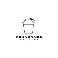 cleaning bucket logo cartoon design template icon cute isolated vector illustration
