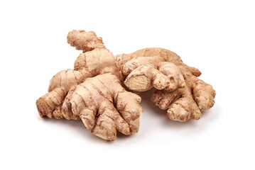 Ginger root, isolated on white background.