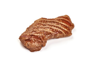 Grilled beef steak, medium rare steak, isolated on white background.