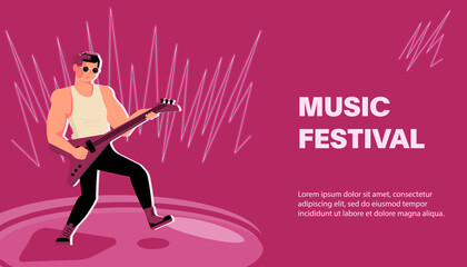 Web site banner template with live music festival