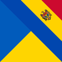 harmony icon of ukraine and moldova flags. vector illustration	
