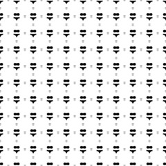 Square seamless background pattern from black bikini symbols are different sizes and opacity. The pattern is evenly filled. Vector illustration on white background
