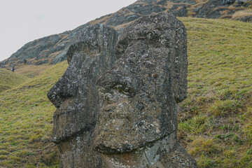 two big moais of rapa nui