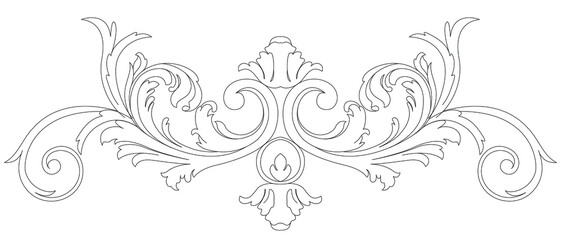 French ornament design illustration 