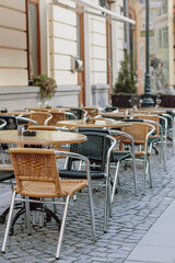 Empty terrace during the restrictions of the Covid-19 pandemic