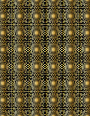 Golden Pattern design vector of geometric shapes on solid black color