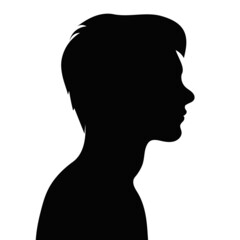 Fototapeta na wymiar portrait man black silhouette, isolated vector