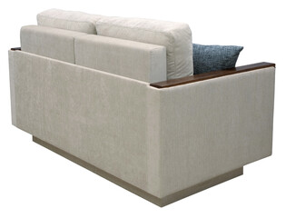 Sofa isolated on white background. Back view. Including clipping path