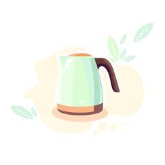 Household kitchen appliances. Teapot. Tea.