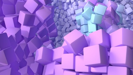 Square blocks abstract geometric shapes 3D render background - Powered by Adobe
