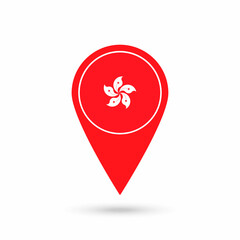 Map pointer with contry Hong Kong. Hong Kong. Vector illustration.