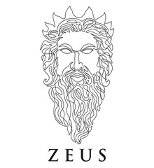 Zeus portrait single line style