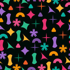 Obraz premium Vector abstract geometric seamless pattern 