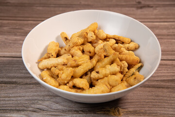 Tempura of fresh vegetables in white plate. High quality photo