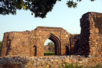 Ruins at Firoz Shah Kotla Fort in New Delhi, which was the citadel of Firoz Shah Tughlaq, the ruler...