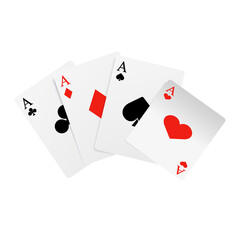 Winning playing poker cards. Vector