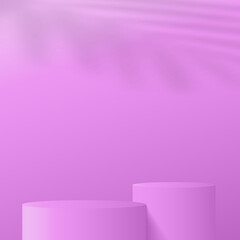 Abstract background with purple color podium for presentation. Vector