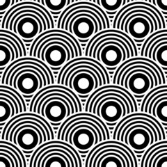 Art Deco motif in seamless geometric pattern. Decorative fish scale texture.