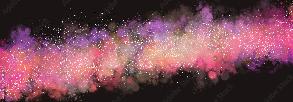 Wall mural space background with realistic nebula and lots of shining stars. infinite universe and starry night