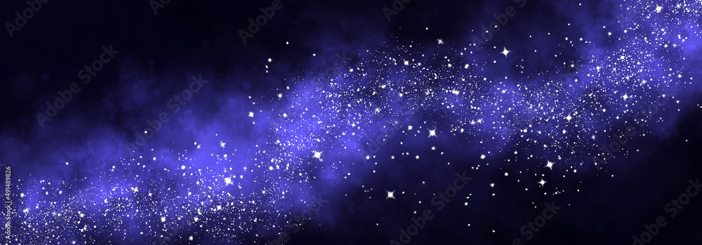 Wall mural space background with realistic nebula and lots of shining stars. infinite universe and starry night