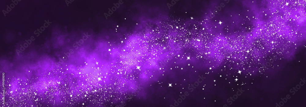 Wall mural space background with realistic nebula and lots of shining stars. infinite universe and starry night