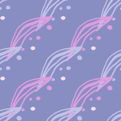 Abstract linear leaves tropical seamless pattern. Rainforest line background.