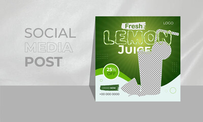 Modern Professional Creative Vector Unique Summer Fresh Food Social Media Post Template or a Poster Design. Square poster or a Banner Design Easy to Use a Company.