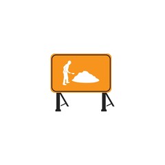 Road repair sign icon