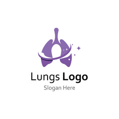 Lungs health and lungs care logo vector design, lungs logo illustration template.