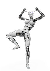 amazing robot is doing a hiphop dance with style