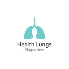Lungs health and lungs care logo vector design, lungs logo illustration template.