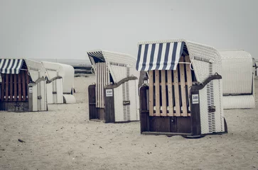 Deurstickers Nordsee Strandkorb © piddi88b
