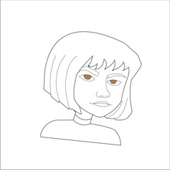 ilustracion, rostro, chica vector, dibujos