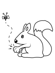 Biene sticht Eichhörnchen 